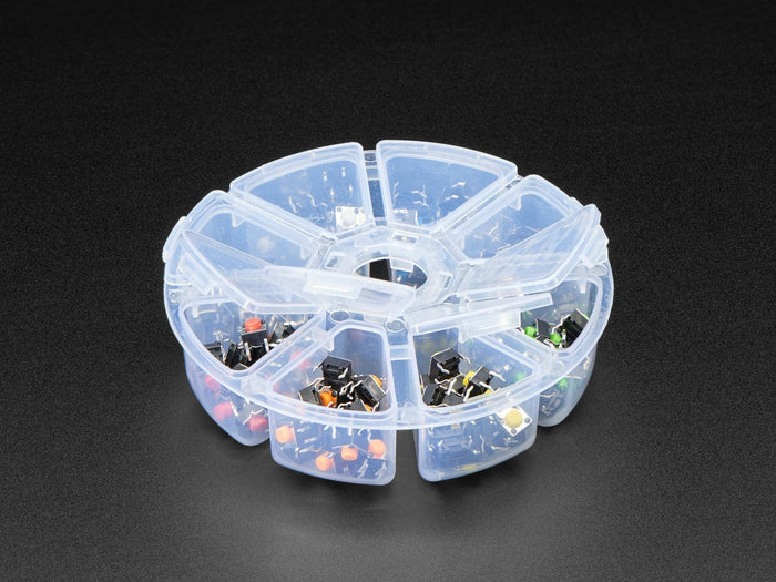 6mm Rainbow Tactile Button Deluxe Party Tray - 160 Pieces by The Pi Hut - The Pi Hut