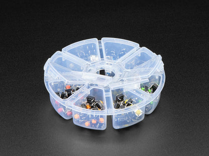6mm Rainbow Tactile Button Deluxe Party Tray - 160 Pieces by The Pi Hut - The Pi Hut