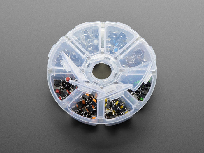 6mm Rainbow Tactile Button Deluxe Party Tray - 160 Pieces by The Pi Hut - The Pi Hut