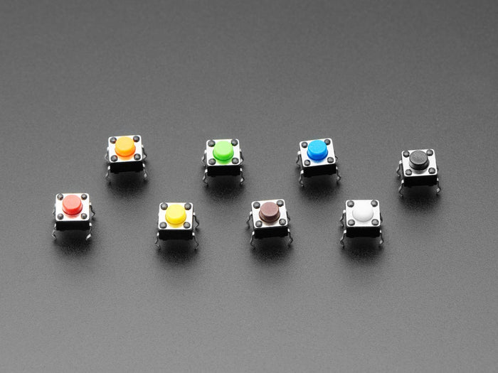 6mm Rainbow Tactile Button Deluxe Party Tray - 160 Pieces by The Pi Hut - The Pi Hut