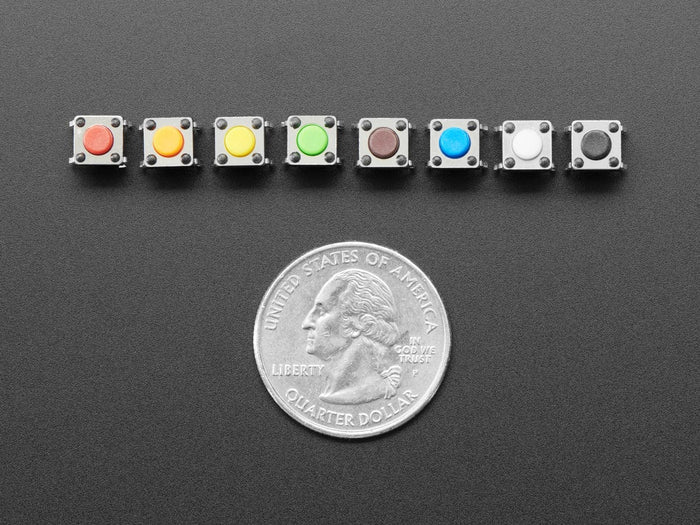 6mm Rainbow Tactile Button Deluxe Party Tray - 160 Pieces by The Pi Hut - The Pi Hut