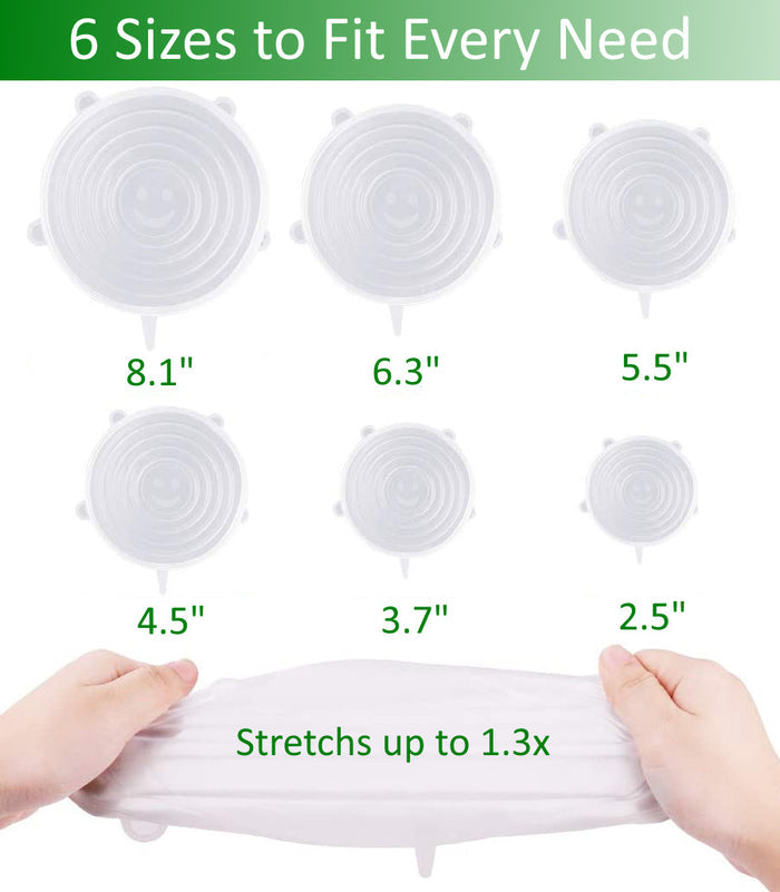 Food Grade, Reusable Silicone Stretch, Expandable Lids Sizes - ACHub