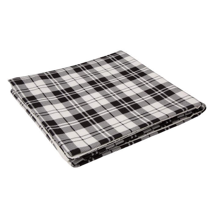 72"L*48"W Polar Fleece Black & White Plaid Reversible Duvet Cover