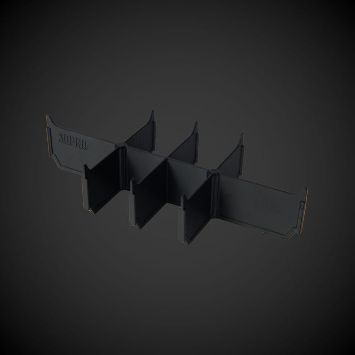 Black 8-Way Low Double Bin Divider (MP)  with '3DPRO' branding on a dark gray background