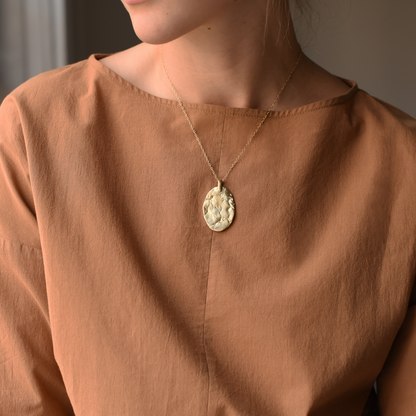 8.6.4 Design NL-H-21 Brass Oval Pendant Necklace