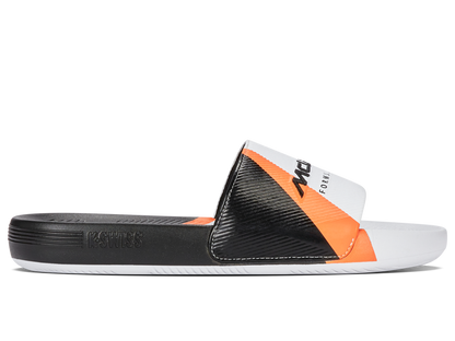 94422-196-M | SLIDE SANDAL X MCLAREN F1 TEAM | WHITE/BLACK/PAPAYA