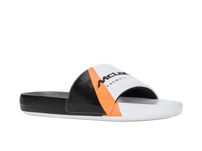 94422-196-M | SLIDE SANDAL X MCLAREN F1 TEAM | WHITE/BLACK/PAPAYA