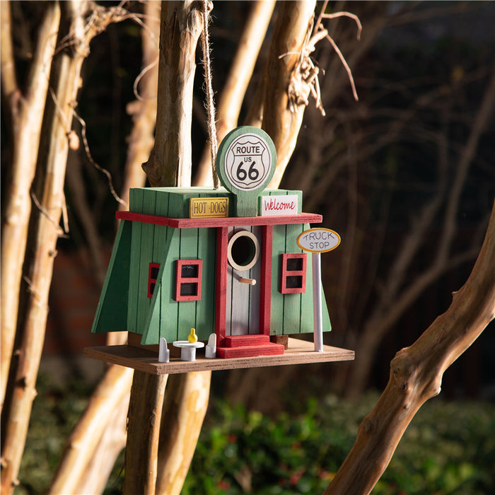 9.45"L Wooden Truck-Shop Birdhouse