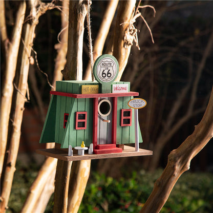 9.45"L Wooden Truck-Shop Birdhouse