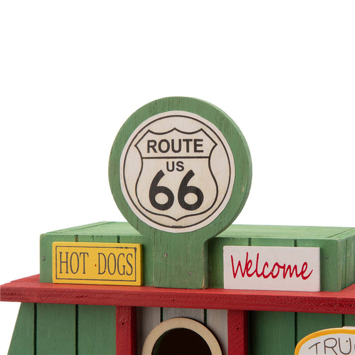 9.45"L Wooden Truck-Shop Birdhouse