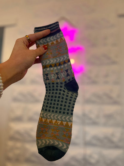 Geometric Graphic Crew Socks