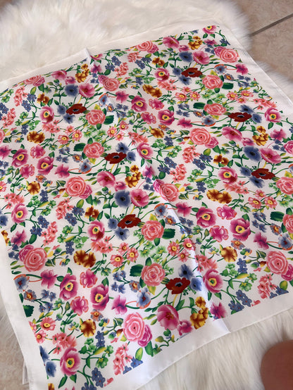 Floral Print Bandana Scarf