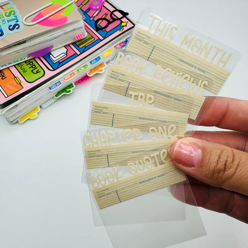 Library Card Mini Tab Dividers - TOP TABS (Set of 4)