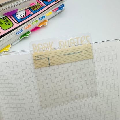 Library Card Mini Tab Dividers - TOP TABS (Set of 4)