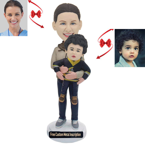 A Mother Holding His Baby Custom Bobblehead