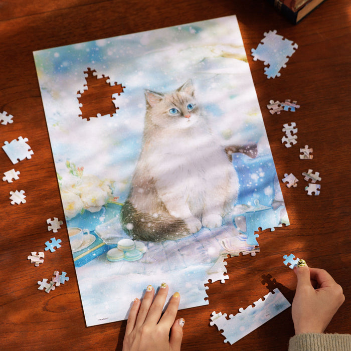 Cozy up with a fluffy cat on a snowy day — the perfect winter puzzle for cat lovers. You’ll Always Get There with PieceRelax.