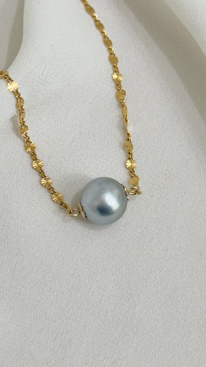 AAA Ice Blue Tahitian choker necklace
