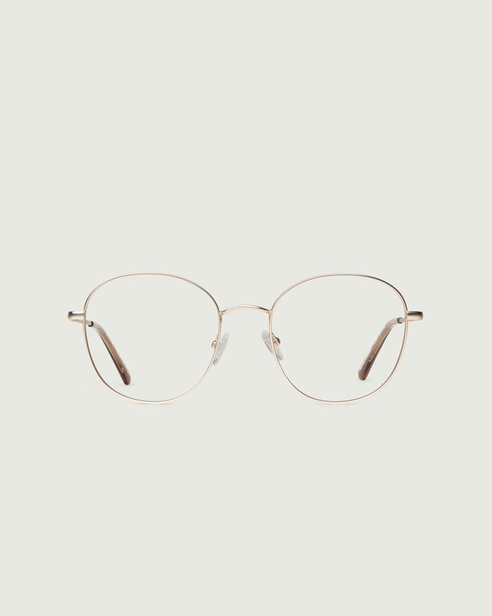 Tinsel::Abbot Wide Eyeglasses round gold metal front