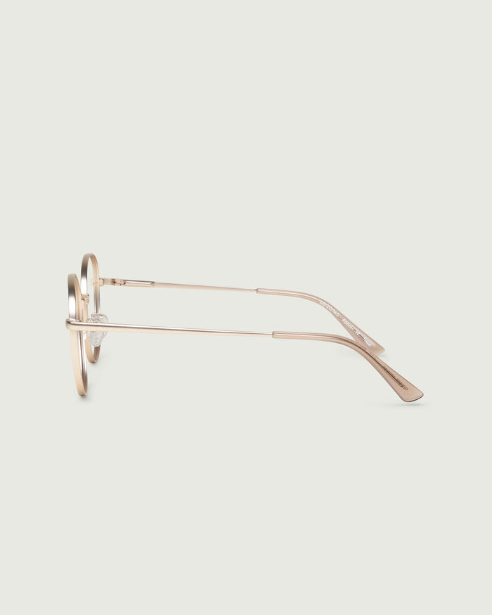 Tinsel::Abbot Wide Eyeglasses round gold metal side