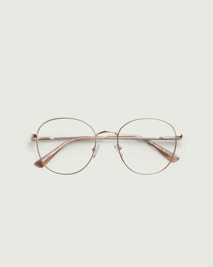 Tinsel::Abbot Wide Eyeglasses round gold metal top