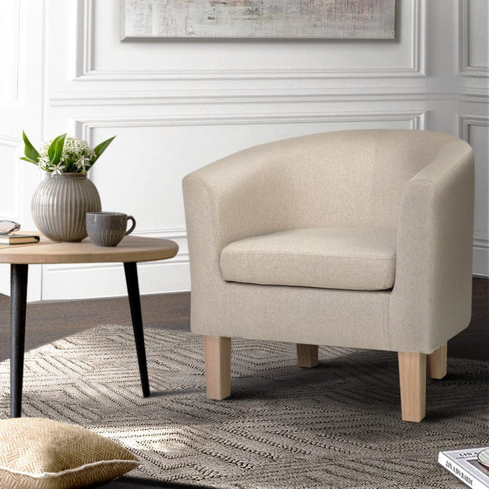 Abby Armchair/Sofa Chair Beige-#product_category#-Home Living Store