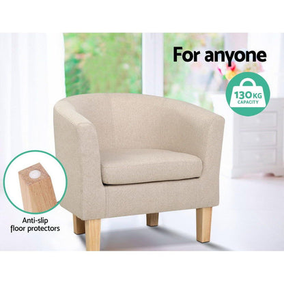 Abby Armchair/Sofa Chair Beige-#product_category#-Home Living Store