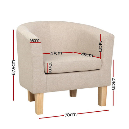 Abby Armchair/Sofa Chair Beige-#product_category#-Home Living Store