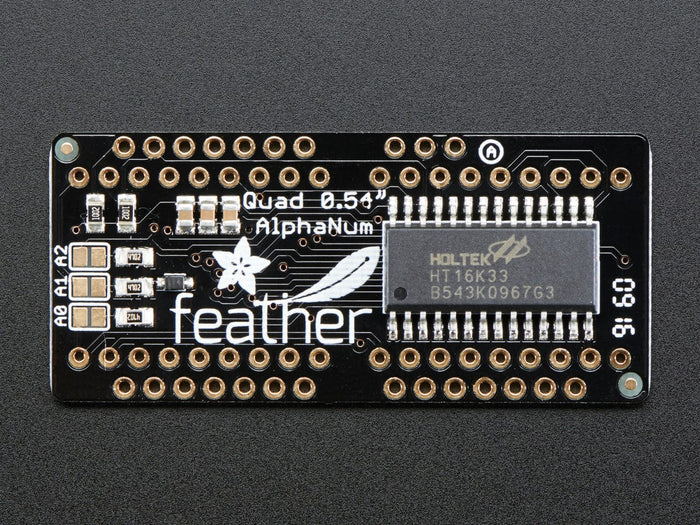 Adafruit 0.54" Quad Alphanumeric FeatherWing Display - Green by Adafruit - The Pi Hut