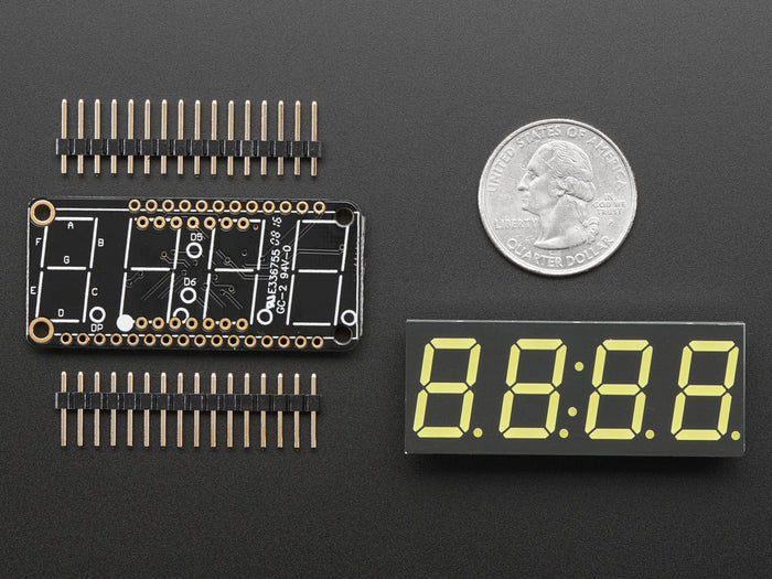 Adafruit 0.56" 4-Digit 7-Segment Display w/ FeatherWing - White [Discontinued] by Adafruit - The Pi Hut