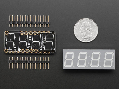 Adafruit 0.56" 4-Digit 7-Segment FeatherWing Display - Green [Discontinued] by Adafruit - The Pi Hut
