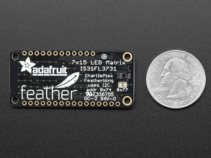 Adafruit 15x7 CharliePlex LED Matrix Display FeatherWing - Red by Adafruit - The Pi Hut