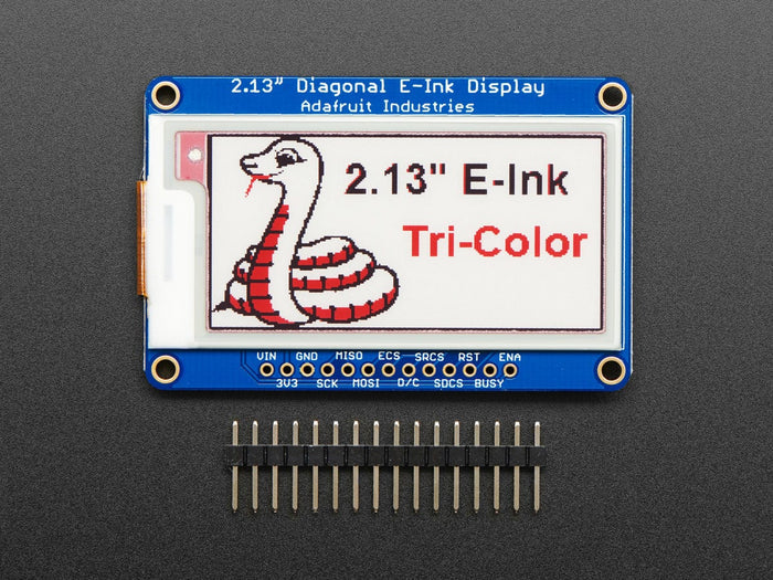Adafruit 2.13" Tri-Color eInk / ePaper Display with SRAM (Red Black White) [Discontinued] by Adafruit - The Pi Hut