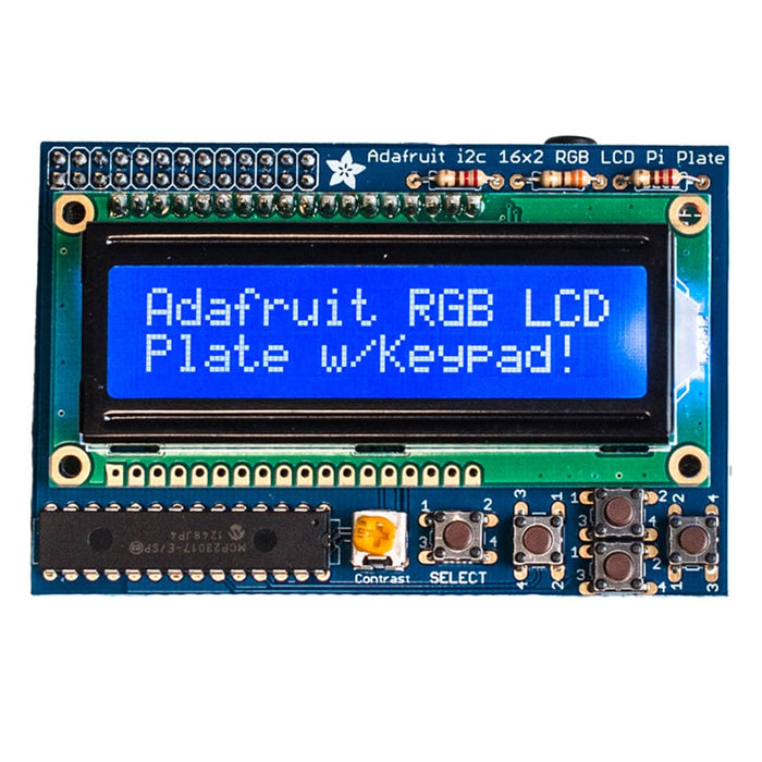 Adafruit Blue&White 16 x 2 LCD+Keypad Kit for Raspberry Pi by Adafruit - The Pi Hut