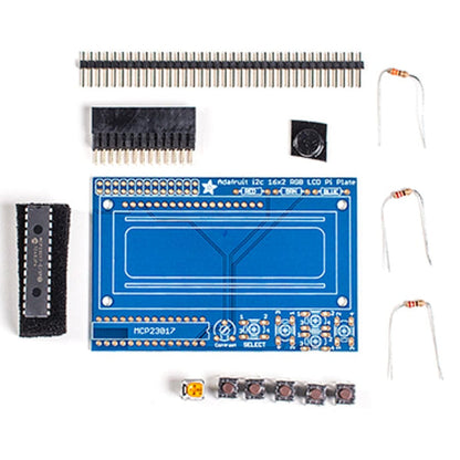 Adafruit Blue&White 16 x 2 LCD+Keypad Kit for Raspberry Pi by Adafruit - The Pi Hut