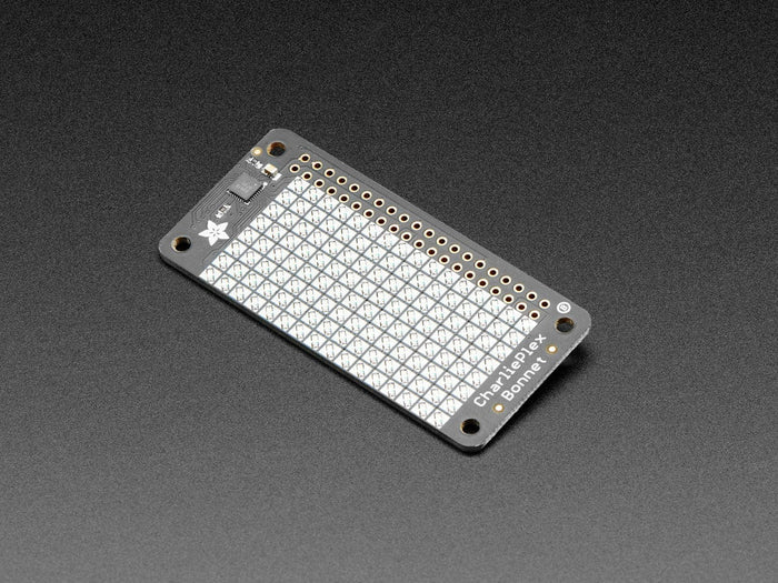 Adafruit CharliePlex LED Matrix Bonnet - 8x16 Blue LEDs by Adafruit - The Pi Hut