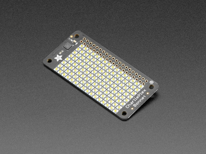 Adafruit CharliePlex LED Matrix Bonnet - 8x16 Cool White LEDs by Adafruit - The Pi Hut