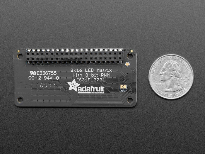 Adafruit CharliePlex LED Matrix Bonnet - 8x16 Cool White LEDs by Adafruit - The Pi Hut