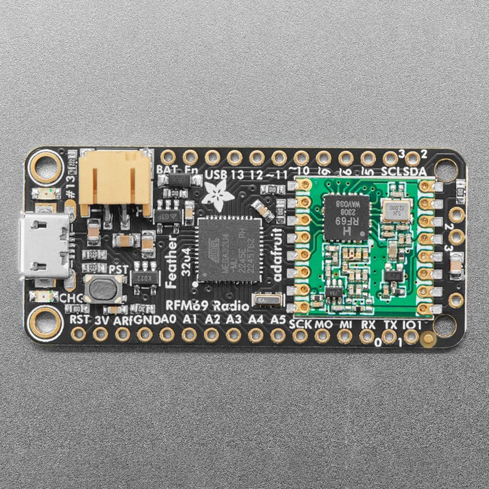 Adafruit Feather 32u4 with RFM69HCW Packet Radio - 433MHz (RadioFruit) by Adafruit - The Pi Hut