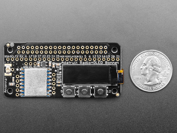 Adafruit LoRa Radio Bonnet RFM96W @ 433MHz (RadioFruit) by Adafruit - The Pi Hut
