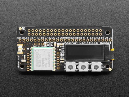 Adafruit LoRa Radio Bonnet with OLED - RFM95W @ 915MHz (RadioFruit) by Adafruit - The Pi Hut