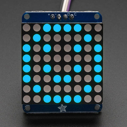 Adafruit Small 1.2" 8x8 LED Matrix with I2C Backpack - Blue by Adafruit - The Pi Hut