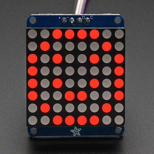 Adafruit Small 1.2" 8x8 LED Matrix with I2C Backpack - Red by Adafruit - The Pi Hut
