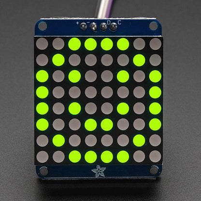 Adafruit Small 1.2" 8x8 LED Matrix with I2C Backpack - Yellow-Green by Adafruit - The Pi Hut