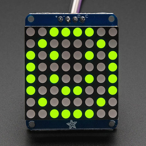 Adafruit Small 1.2" 8x8 LED Matrix with I2C Backpack - Yellow-Green by Adafruit - The Pi Hut