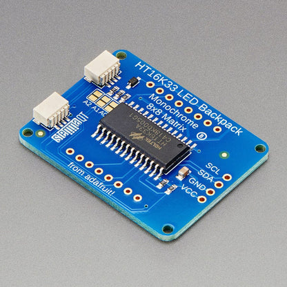 Adafruit Small 1.2" 8x8 LED Matrix with I2C Backpack - Yellow by Adafruit - The Pi Hut