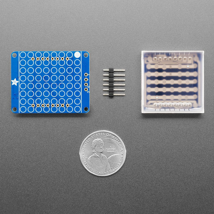 Adafruit Small 1.2" 8x8 LED Matrix with I2C Backpack - Yellow by Adafruit - The Pi Hut