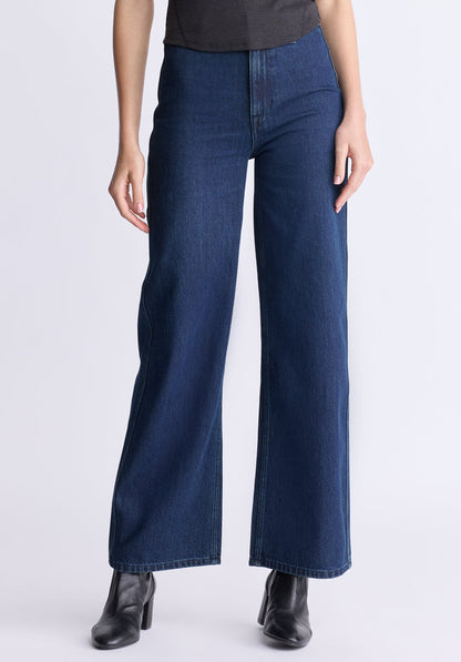 Buffalo Women Jeans Navy Denim Denim Pants Rigid
