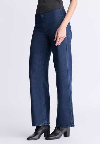 Buffalo Women Jeans Navy Denim Denim Pants Rigid