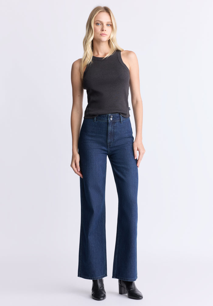 Buffalo Women Jeans Navy Denim Denim Pants Rigid