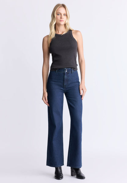 Buffalo Women Jeans Navy Denim Denim Pants Rigid